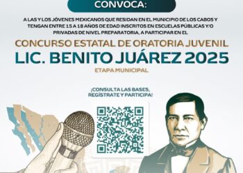 Invitan a jóvenes de Los Cabos a participar en el Concurso Municipal de Oratoria “Benito Juárez”