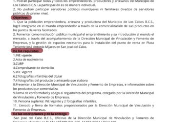 Invita Ayuntamiento de Los Cabos a participar en el programa “Mercado Regional”