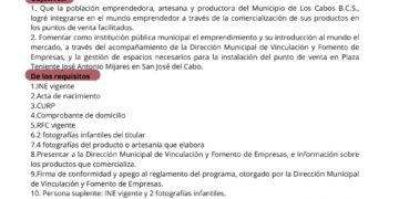 Invita Ayuntamiento de Los Cabos a participar en el programa “Mercado Regional”