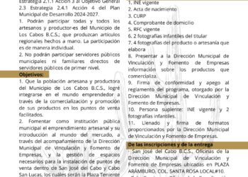Invitan a artesanos y productores a participar en el programa “Orígenes de Los Cabos”