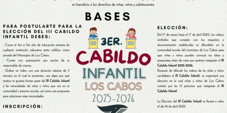 Invitan a niños de Los Cabos a participar en el Tercer Cabildo Infantil