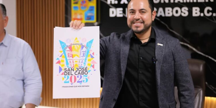 Presenta alcalde de Los Cabos Christian Agúndez el diseño ganador de las Fiestas Tradicionales San José del Cabo 2025