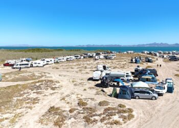 Promueve FONMAR concientización ambiental entre caravana vehicular de extranjeros 