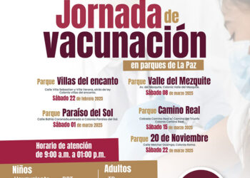 22 de febrero inician jornadas sabatinas de vacunación en espacios comunitarios de La Paz: SSA