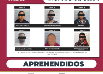 APREHENDE PGJE A 5 HOMBRES Y UNA MUJER POR DIVERSOS DELITOS