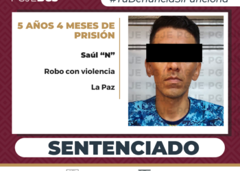  OBTIENE PGJE SENTENCIA DE MÁS DE 5 AÑOS DE PRISIÓN PARA CULPABLE DE ROBO EN LA PAZ