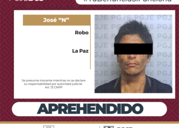 APREHENDE PGJE A IMPUTADO POR ROBO 