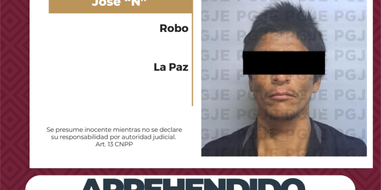 APREHENDE PGJE A IMPUTADO POR ROBO 