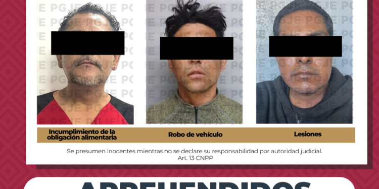 APREHENDE PGJE A 3 IMPUTADOS POR DIVERSOS DELITOS