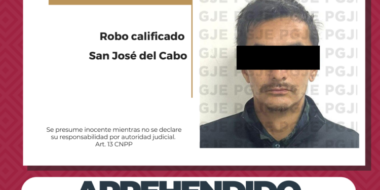 APREHENDE PGJE A IMPUTADO POR ROBO A COMERCIO ABIERTO AL PÚBLICO 