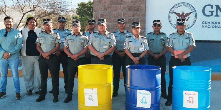 Imparten pláticas sobre reciclaje a elementos de la Guardia Nacional