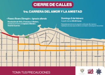 Realizarán cierre vial en el Malecón y Centro Histórico por la “1ra. Carrera del Amor y la Amistad”