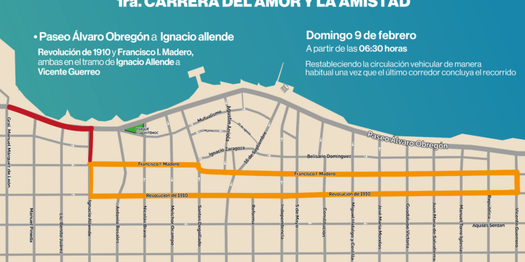 Realizarán cierre vial en el Malecón y Centro Histórico por la “1ra. Carrera del Amor y la Amistad”