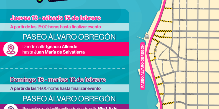 Cerrará Tránsito Municipal vialidades con motivo de Carnaval La Paz 2025 “El Mundo Baila”