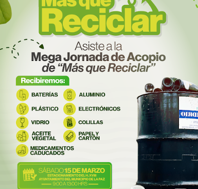Convocan a Mega Jornada de Acopio en la explanada del Ayuntamiento de La Paz