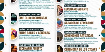 Anuncian actividades culturales para este fin de semana en Los Cabos