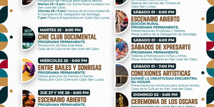 Anuncian actividades culturales para este fin de semana en Los Cabos