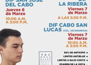 Anuncian campaña visual en Los Cabos; podrán adquirirse lentes graduados a bajo costo