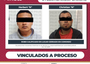 POR ROBO A LUGAR CERRADO OBTIENE PGJE VINCULACIÓN A PROCESO PARA IMPUTADOS