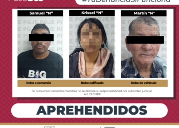 APREHENDE PGJE A TRES PERSONAS POR DIVERSOS DELITOS
