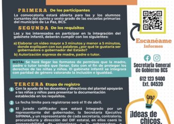 Invitan a niñas y niños de La Paz, a participar en Gabinete Infantil 2025
