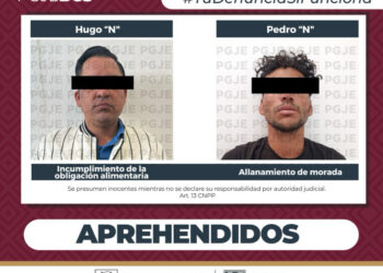 APREHENDE PGJE A DOS PERSONAS POR DIVERSOS DELITOS
