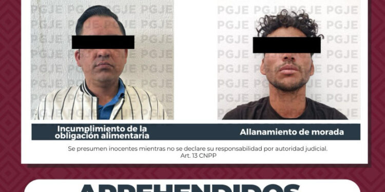 APREHENDE PGJE A DOS PERSONAS POR DIVERSOS DELITOS