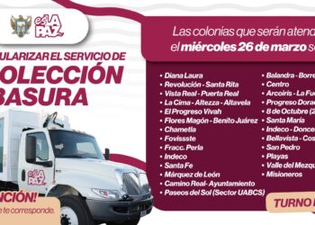 Anuncian recolección de basura en 36 colonias de La Paz este miércoles