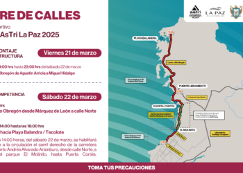 Habrá cierre vial del malecón hasta playa Balandra por Triatlón “Astri La Paz”