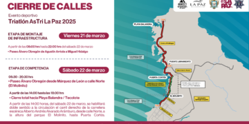 Habrá cierre vial del malecón hasta playa Balandra por Triatlón “Astri La Paz”