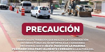 Anuncian cierre parcial en bulevar Paseo de la Marina en Cabo San Lucas