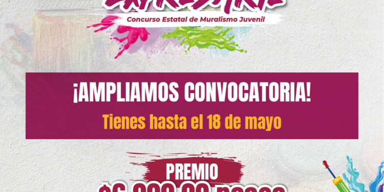 Se amplía convocatoria del Concurso Estatal de Muralismo Juvenil “Expresarte 2025”