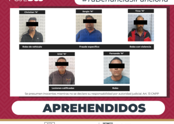 APREHENDE PGJE A 5 HOMBRES POR DIVERSOS DELITOS