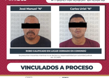 PRISIÓN PREVENTIVA PARA IMPUTADOS POR ROBO EN COMONDÚ OBTIENE PGJE 