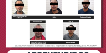 APREHENDE PGJE A 5 HOMBRES POR DIVERSOS DELITOS