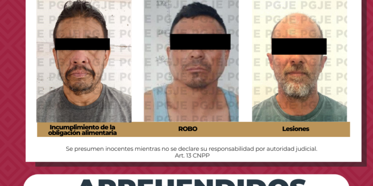 APREHENDE PGJE A 3 PERSONAS POR DIVERSOS DELITOS