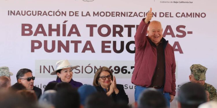 Consolida el gobierno de VCC más conectividad y seguridad al inaugurar la carretera Bahía Tortugas – Punta Eugenia