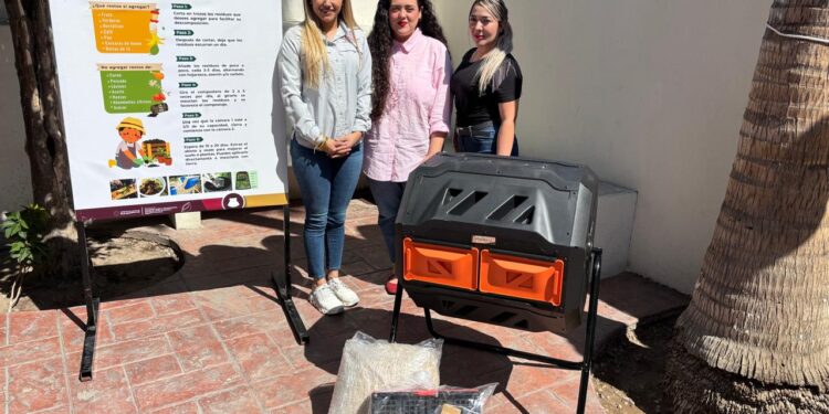 Recibe IMM donación de compostero para huerto en el refugio de mujeres