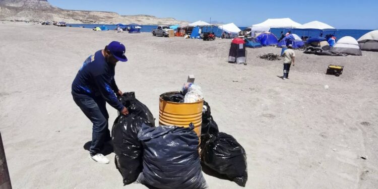 Recolectan más de 38 toneladas de residuos en playas de La Paz durante Semana Mayor