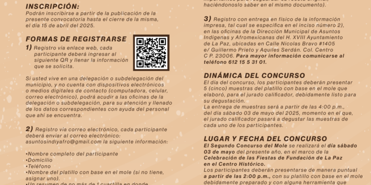 Invitan a participar en el 2do Concurso del Platillo con base en el mole