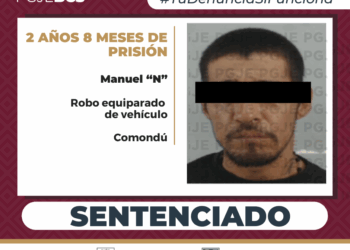 OBTIENE SENTENCIA DE 2 AÑOS 8 MESES DE PRISIÓN PARA CULPABLE DE ROBO EQUIPARADO DE VEHÍCULO EN COMONDÚ