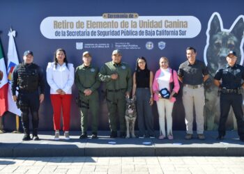 Reconocen al elemento canino “Sagus”, al concluir su labor en la SSPE