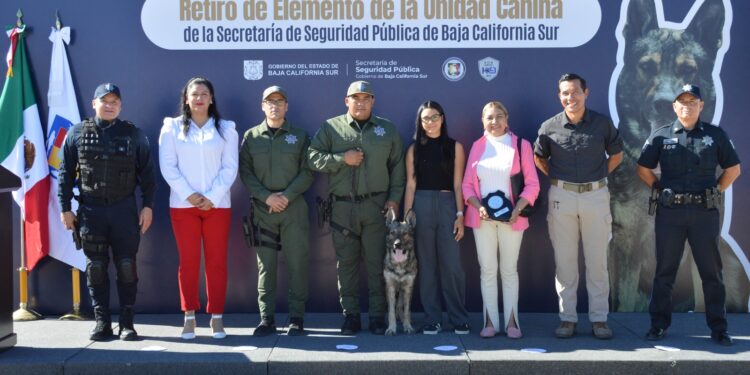 Reconocen al elemento canino “Sagus”, al concluir su labor en la SSPE