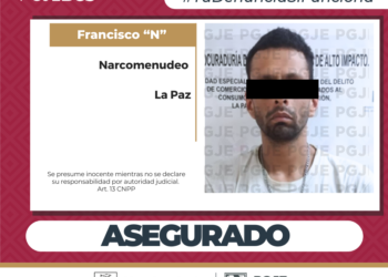 ASEGURA PGJE  500 DOSIS DE DROGA Y A UN HOMBRE EN LA PAZ