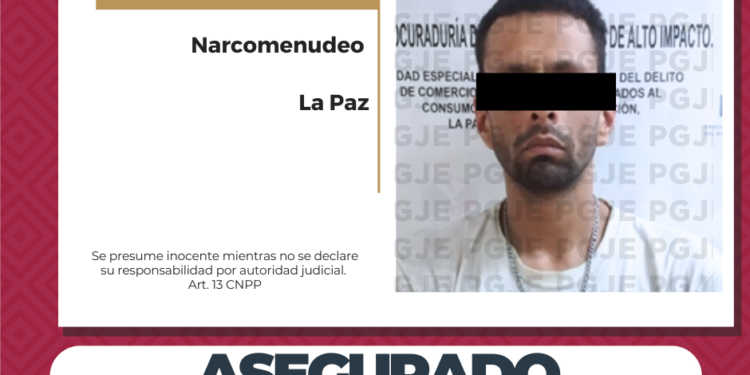 ASEGURA PGJE  500 DOSIS DE DROGA Y A UN HOMBRE EN LA PAZ
