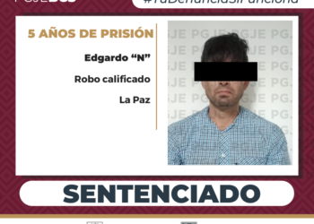 SENTENCIA DE 5 AÑOS DE PRISIÓN PARA CULPABLE DE ROBO EN LA PAZ