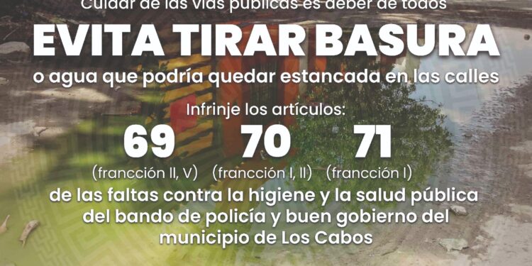 Hasta 33 mil pesos de multa por arrojar basura en vía pública de Los Cabos