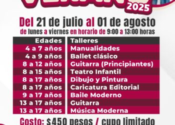 Invitan a niños y jóvenes a los Cursos de Verano de la Casa de Cultura del Estado