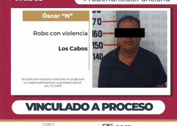 POR ROBO CON VIOLENCIA A COMERCIO ABIERTO AL PÚBLICO QUEDA VINCULADO A PROCESO EN LOS CABOS