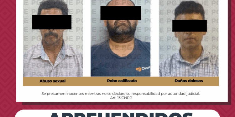 CUMPLIMENTA PGJE 3 ÓRDENES DE APREHENSIÓN POR DIVERSOS DELITOS